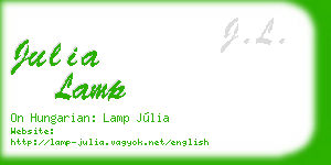 julia lamp business card