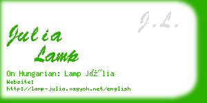 julia lamp business card